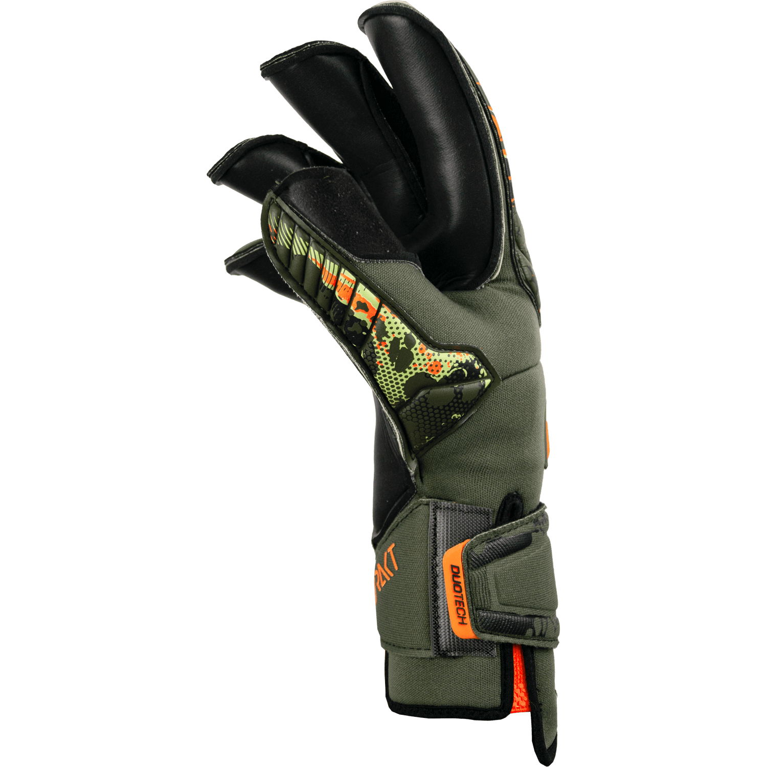 Reusch Attrakt Duo Evolution AdaptiveFlex Goalkeeper Gloves - Desert Green-Shocking Orange (Single - Side)