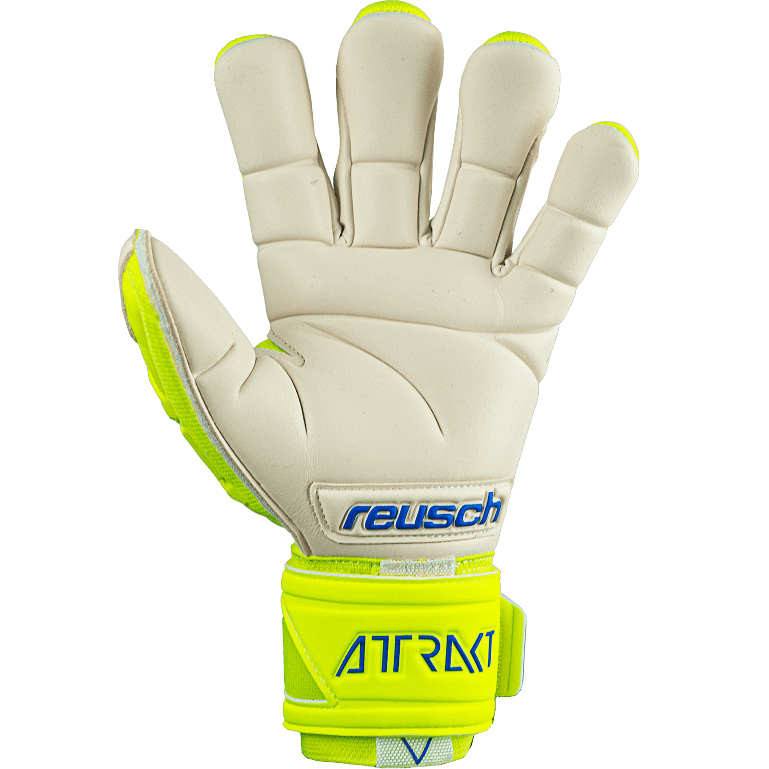 Reusch Attrakt Freegel Gold X Finger Support Goalkeeper Gloves - Yellow-Blue-White (Single - Inner)