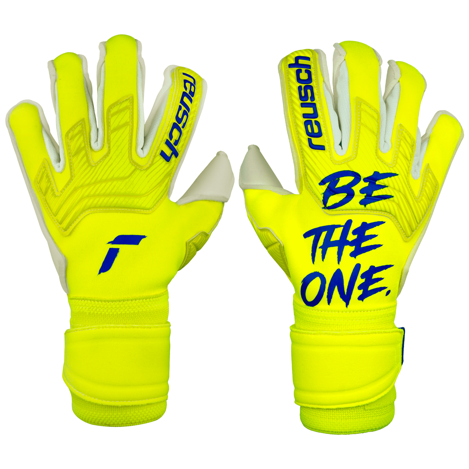 Reusch Attrakt Gold X Alpha Goalkeeper Gloves - Yellow-Blue-White (Pair 2)