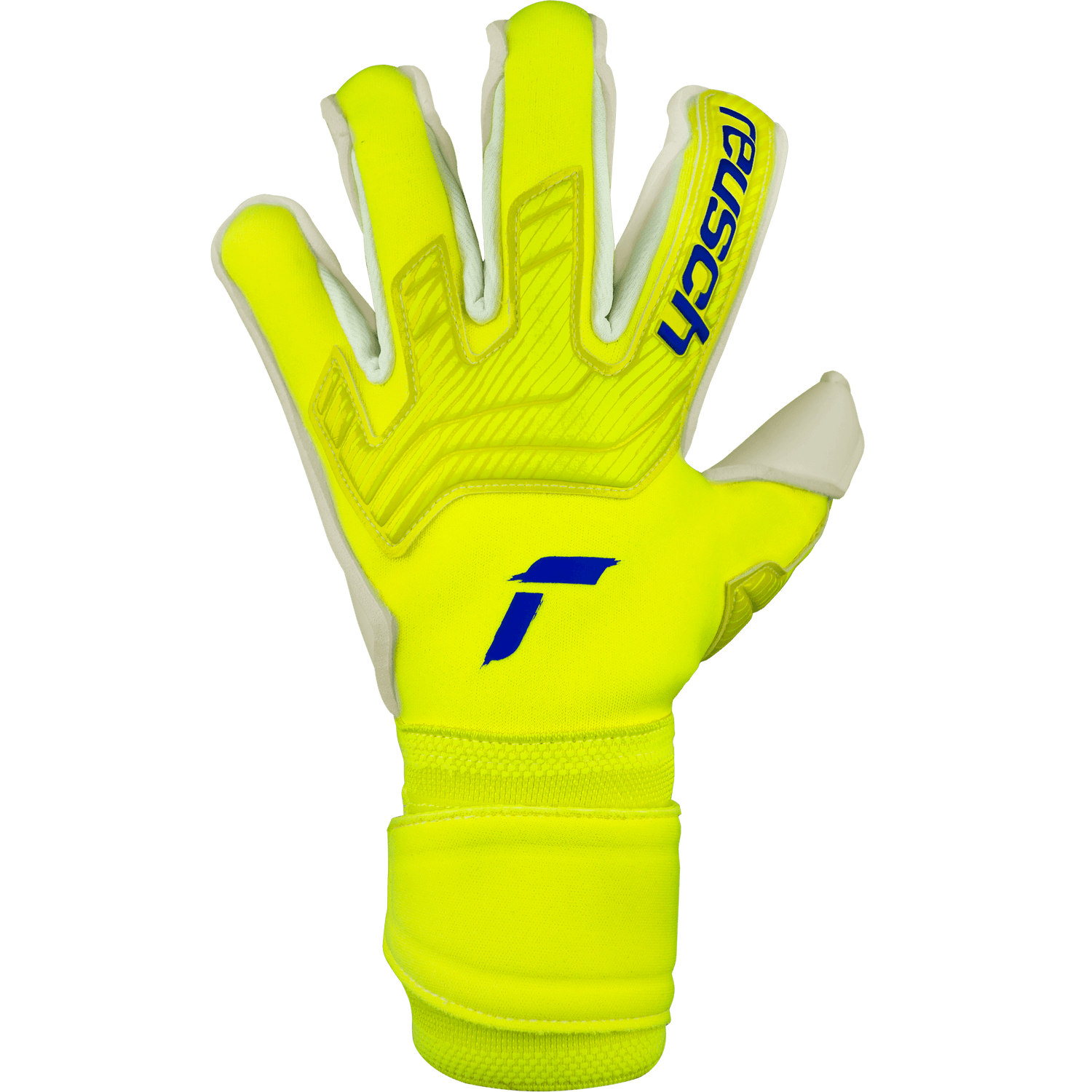 Reusch Attrakt Gold X Alpha Goalkeeper Gloves - Yellow-Blue-White (Single - Outer)