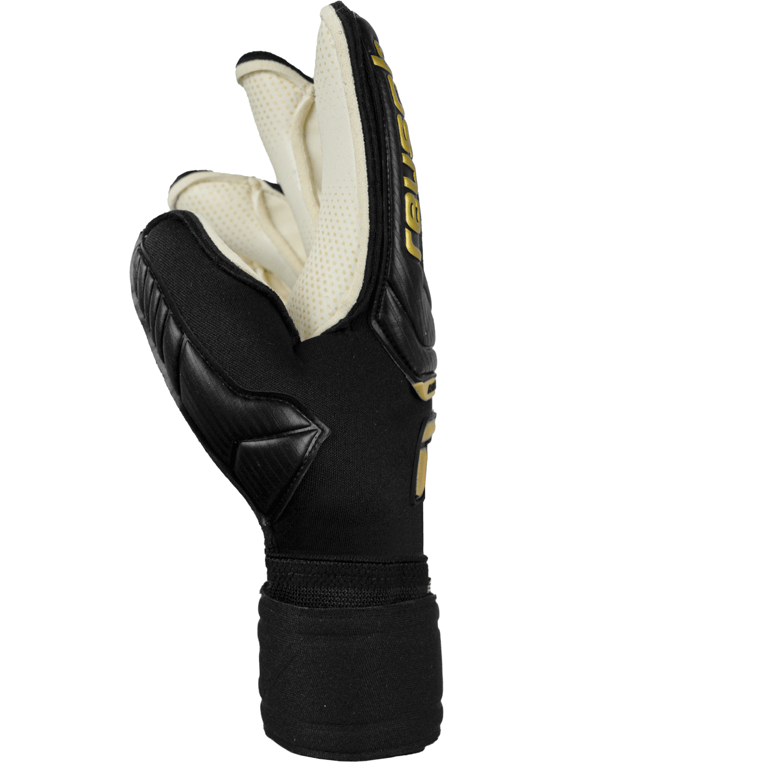 Reusch Attrakt Gold X Glueprint EC Goalkeeper Gloves - Black-Gold (Single - Side)