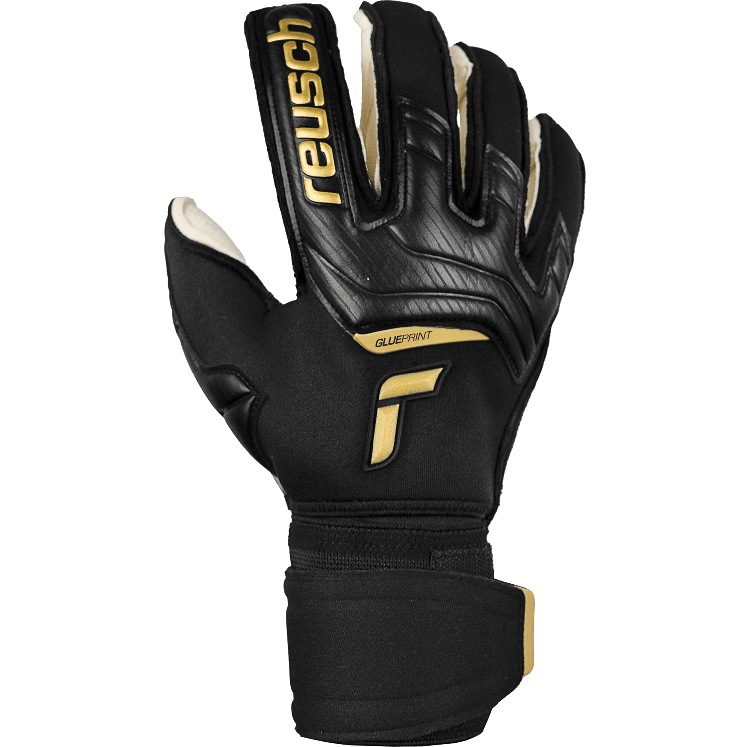 Reusch Attrakt Gold X Glueprint Ortho-Tec Goalkeeper Gloves - Black-Gold (Single - Outer)