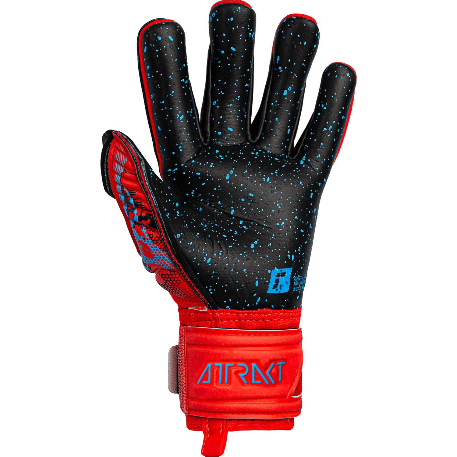 Reusch JR Attrakt Fusion FS Guardian Goalkeeper Gloves - Bright Red-Blue-Black (Single - Inner)