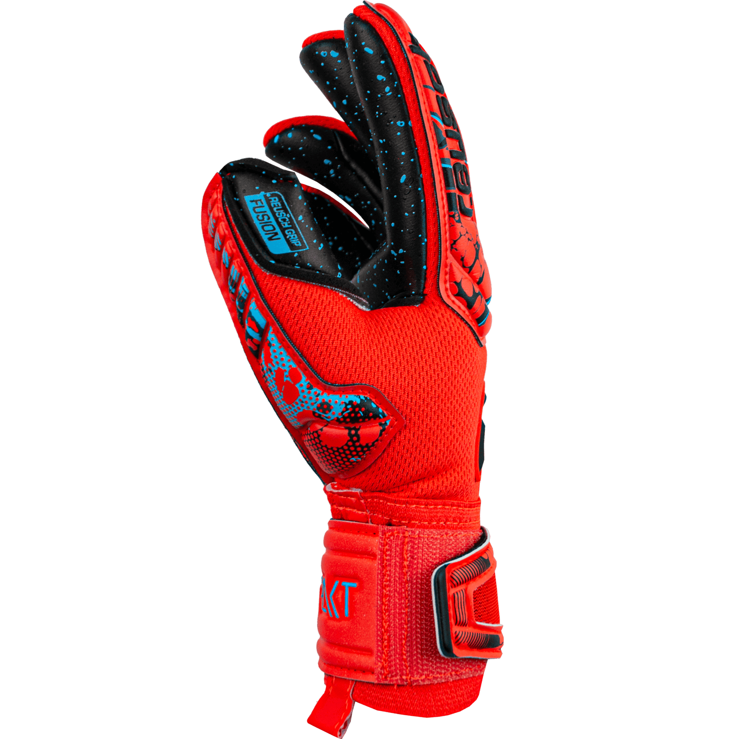 Reusch JR Attrakt Fusion FS Guardian Goalkeeper Gloves - Bright Red-Blue-Black (Single - Side)