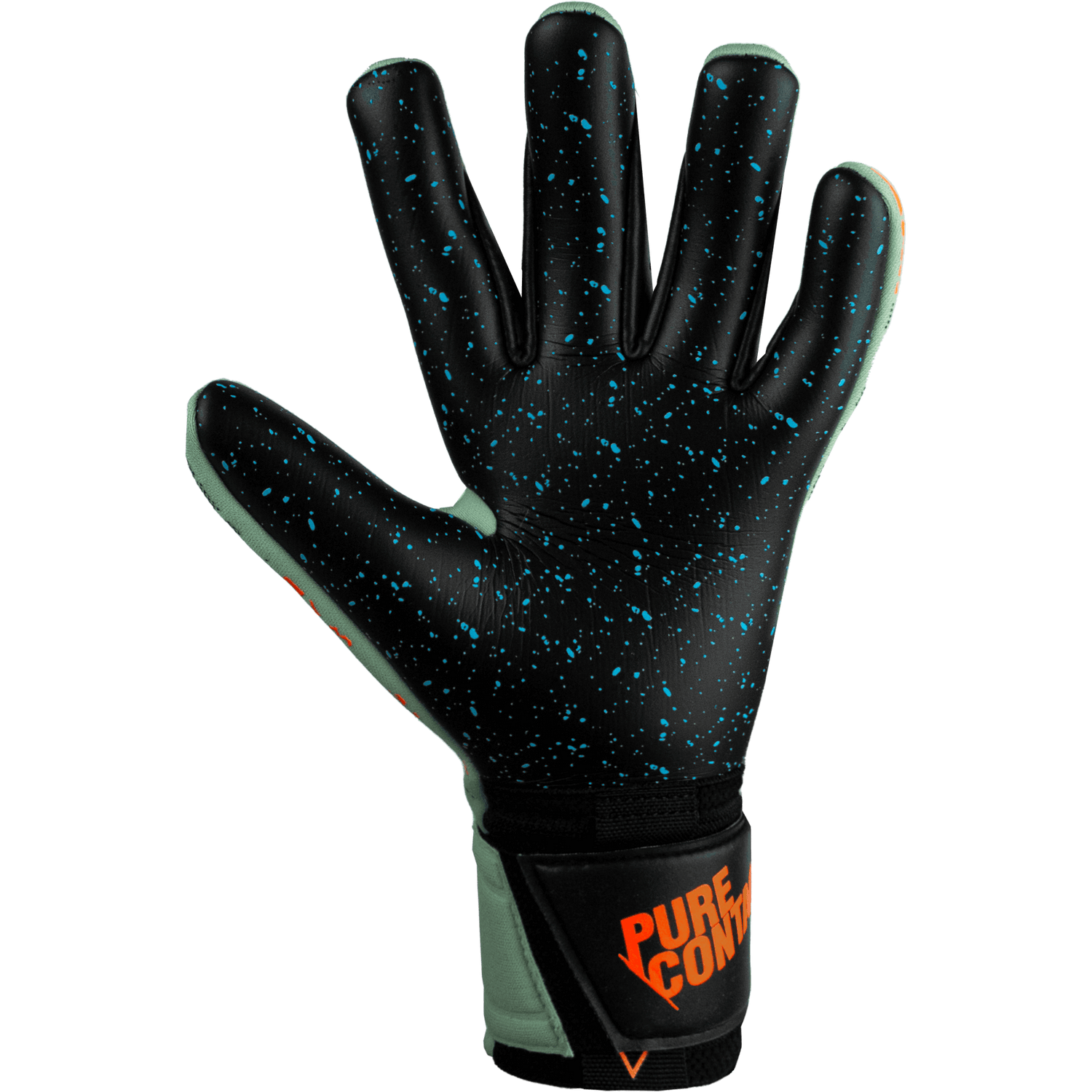 Reusch Pure Contact Fusion Goalkeeper Gloves - Shark Green-Shocking Orange-Black (Single - Inner)