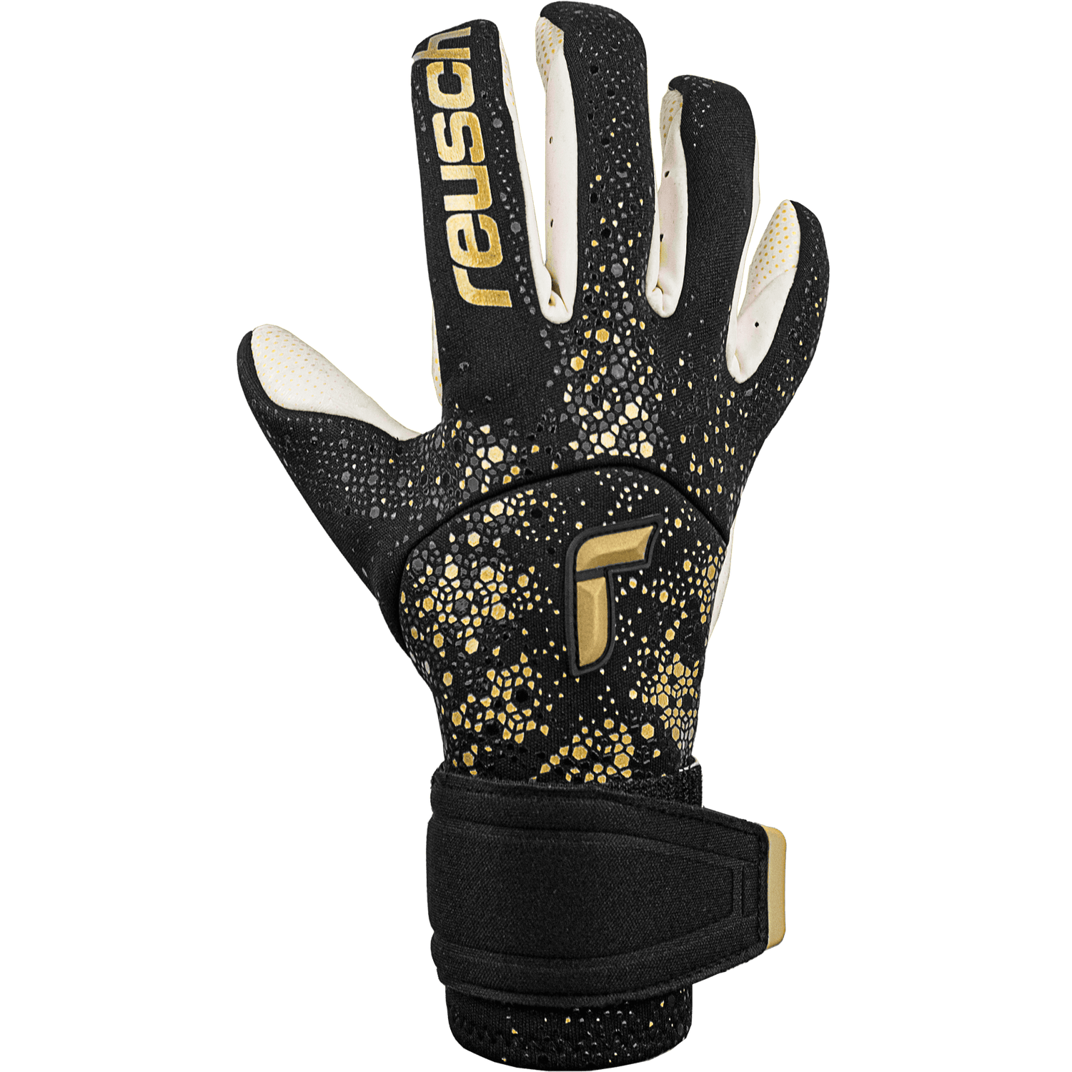 Reusch Pure Contact Gold X Glueprint Goalkeeper Gloves - Black-Gold (Single - Outer)