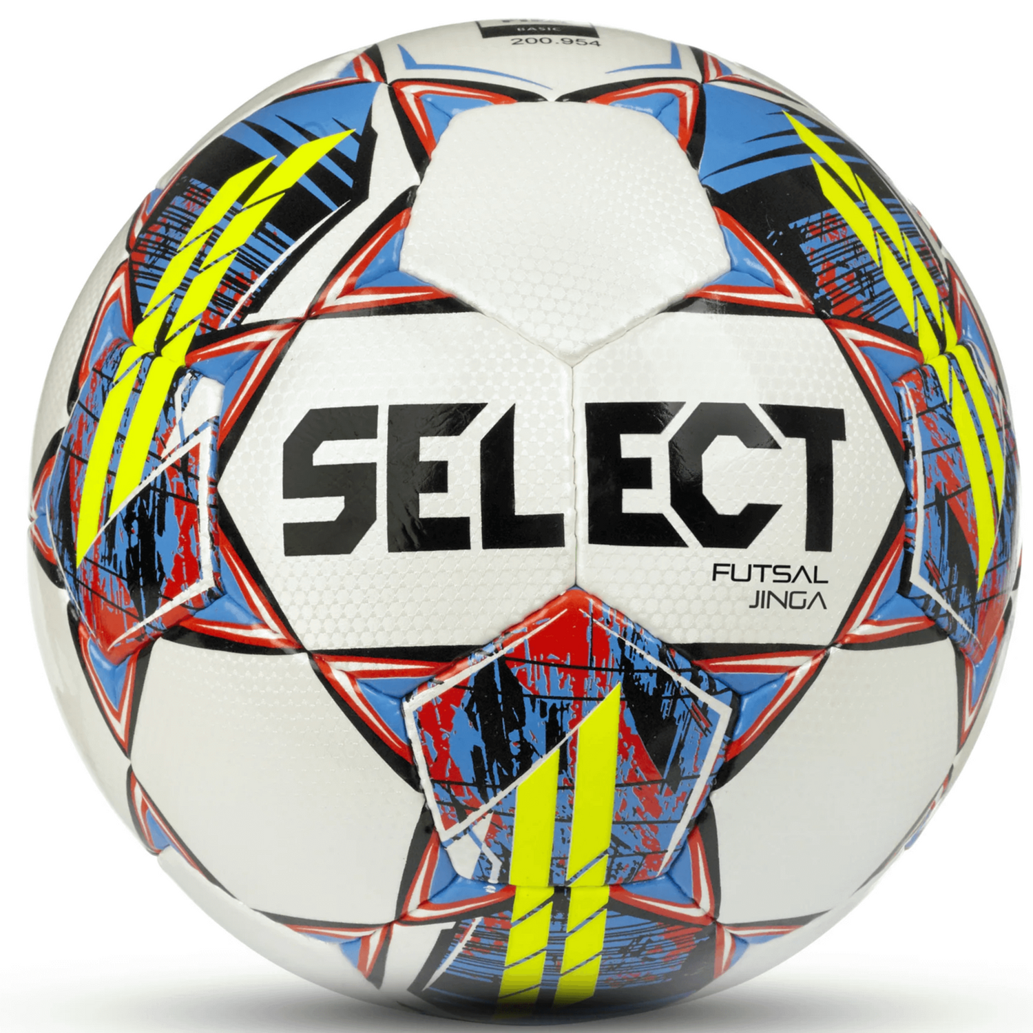 Select v22 Jinga Futsal Ball - White-Blue-Yellow (Front)