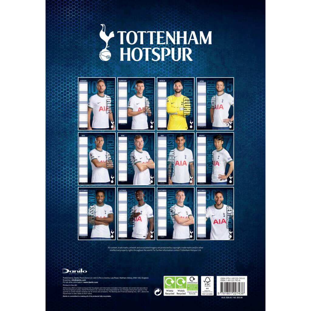 Tottenham 2023 Official Calendar (Back)