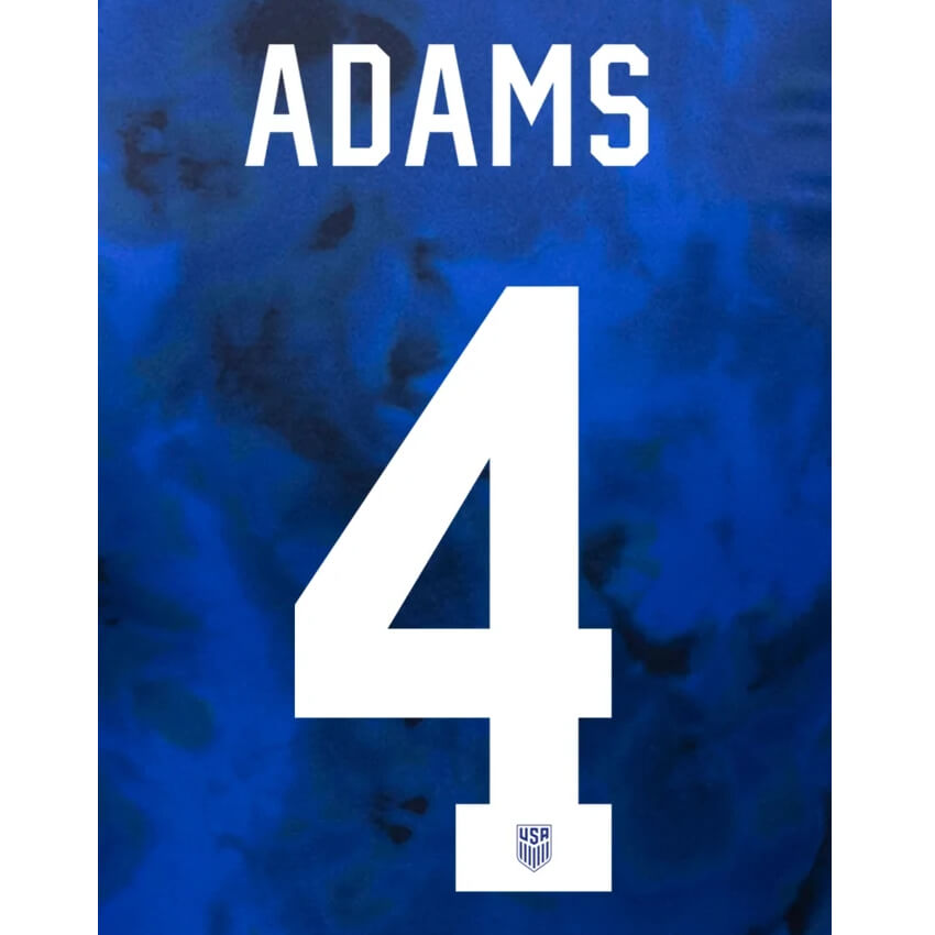 USA 2022-23 Away Adams #4 Jersey Name Set