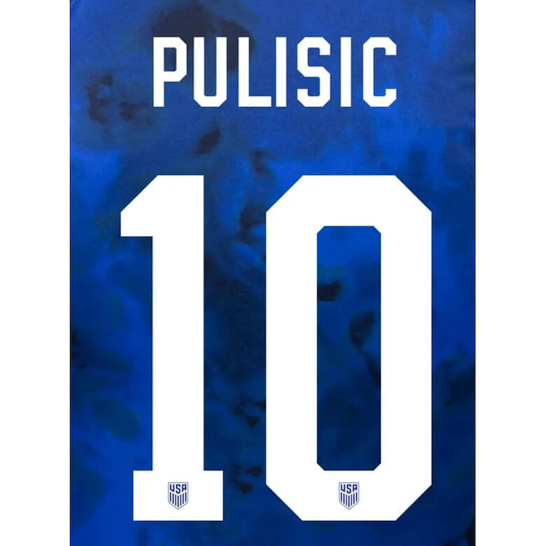 USA 2022-23 Away Pulisic #10 Youth Jersey Name Set (Back)