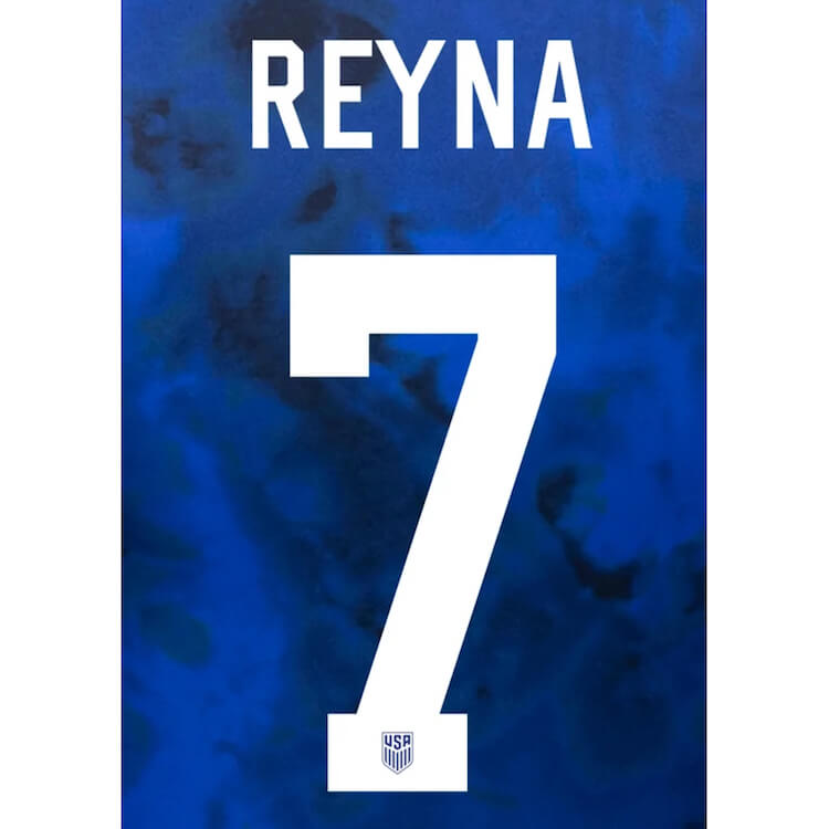USA 2022-23 Away Reyna #7 Jersey Name Set