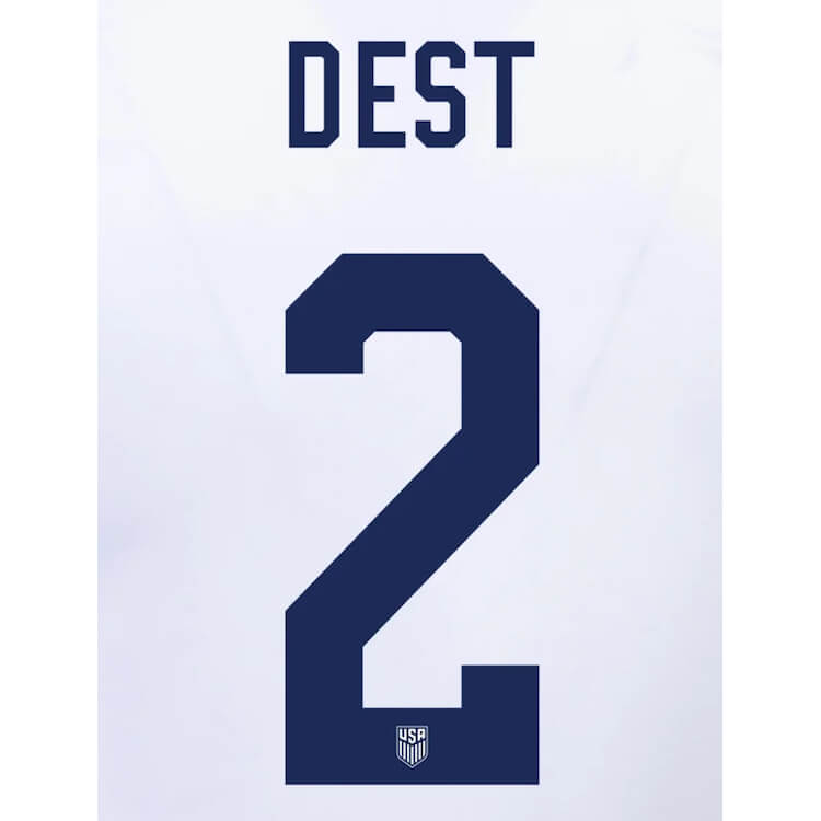USA 2022-23 Home Dest #2 Jersey Name Set (Back)
