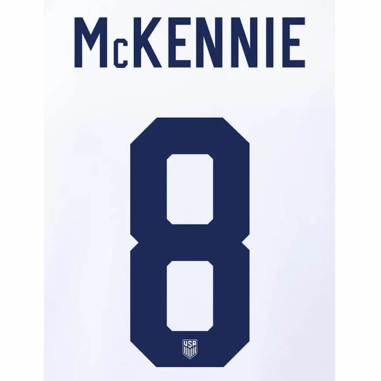 USA 2022-23 Home McKennie #8 Jersey Name Set (Back)