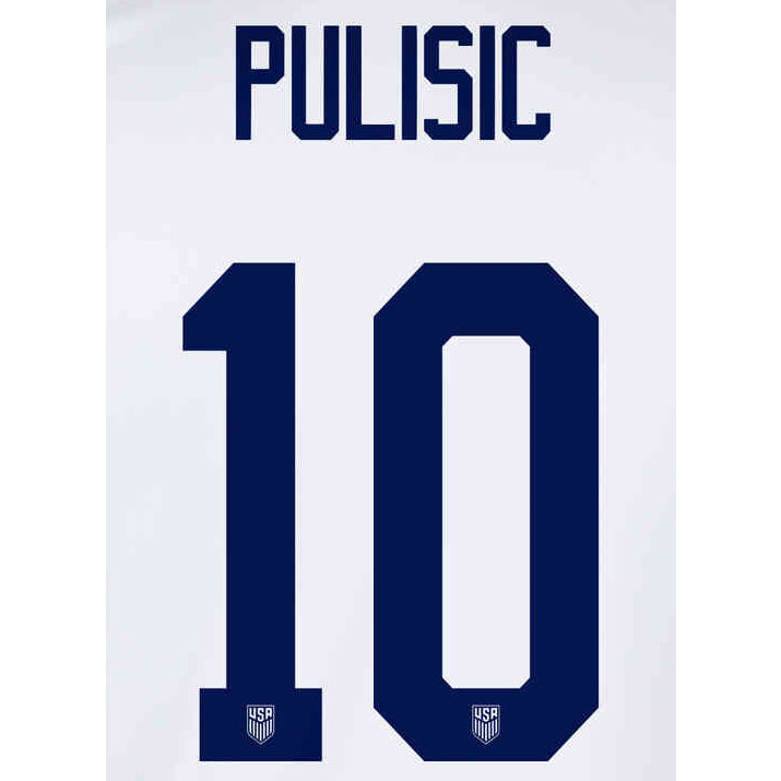 USA 2022-23 Home Pulisic #10 Youth Jersey Name Set (Back)