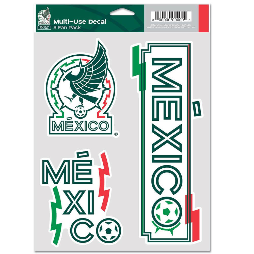 Wincraft Mexico 5.5x7.75 Multi-Use 3 Pack Decal (Front)