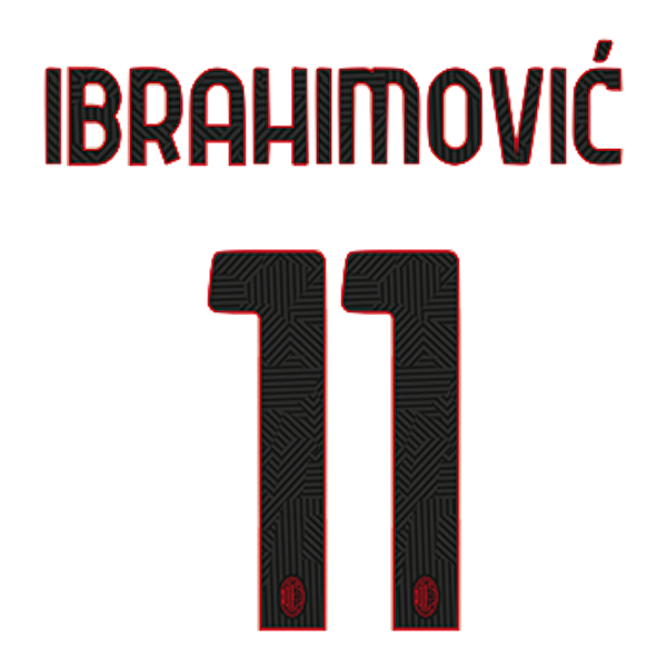 AC Milan 2021-22 Away Ibrahimovic #11 Jersey Name Set (Main)