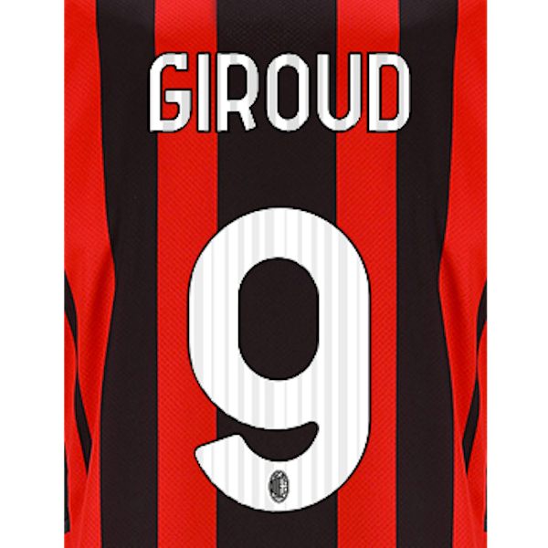 AC Milan 2021-22 Home Giroud #9 Jersey Name Set (Main)