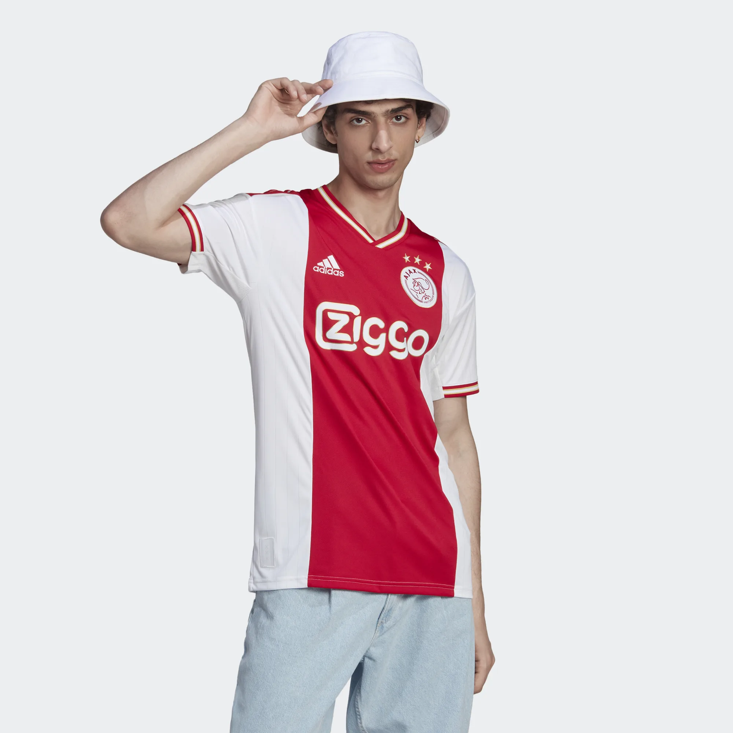 adidas 2022-23 Ajax Home Jersey - Red-White (Model - Front)