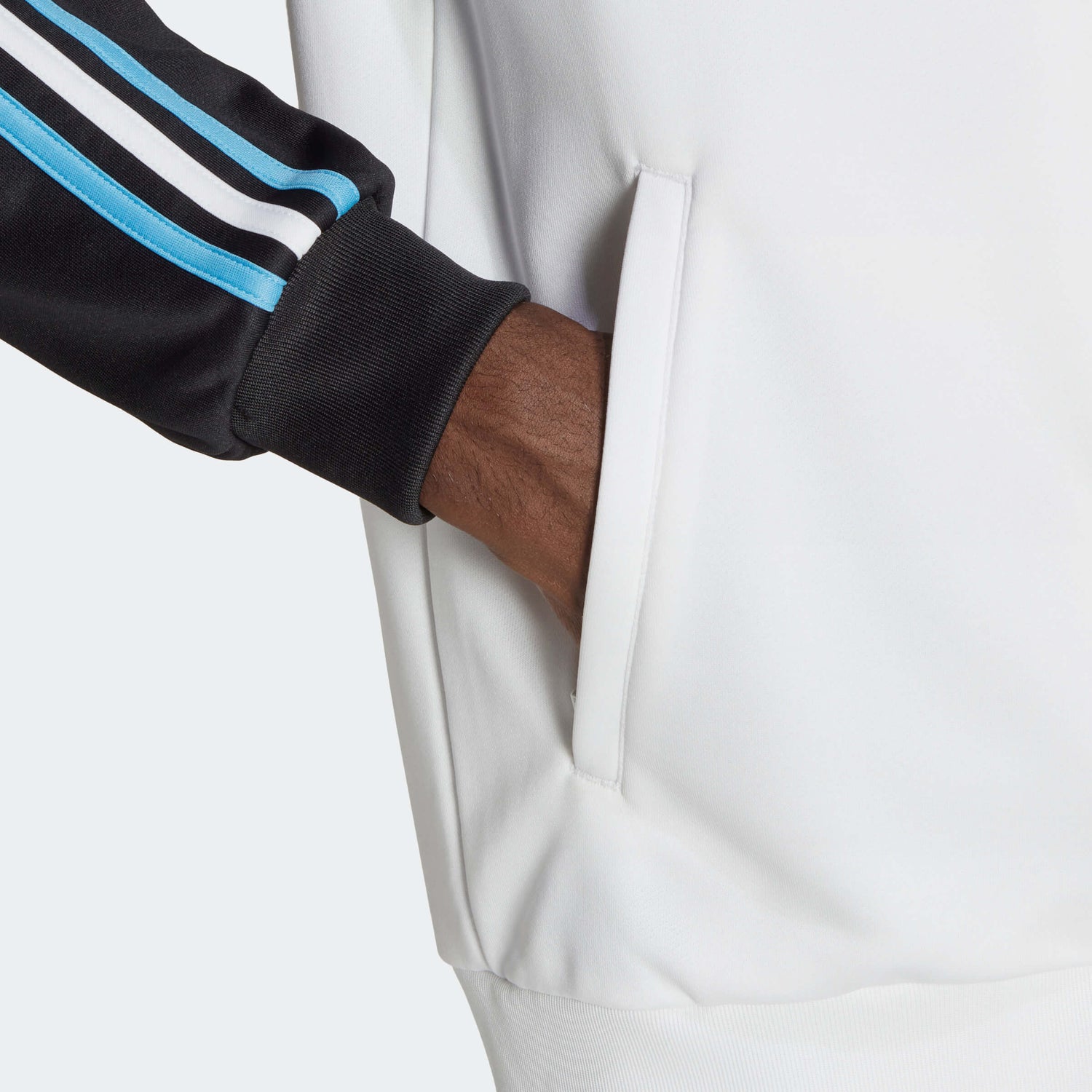 adidas 2022-23 Argentina 3 Stripe Track Jacket White-Black (Detail 2)