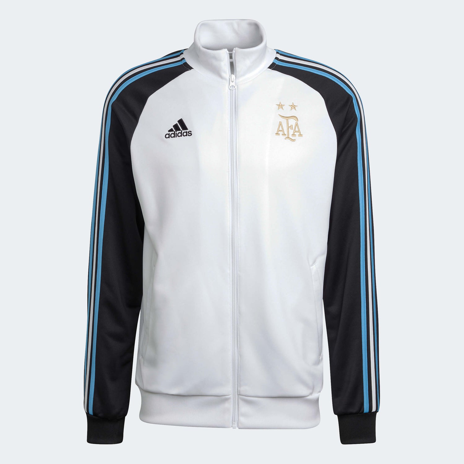 adidas 2022-23 Argentina 3 Stripe Track Jacket White-Black (Front)