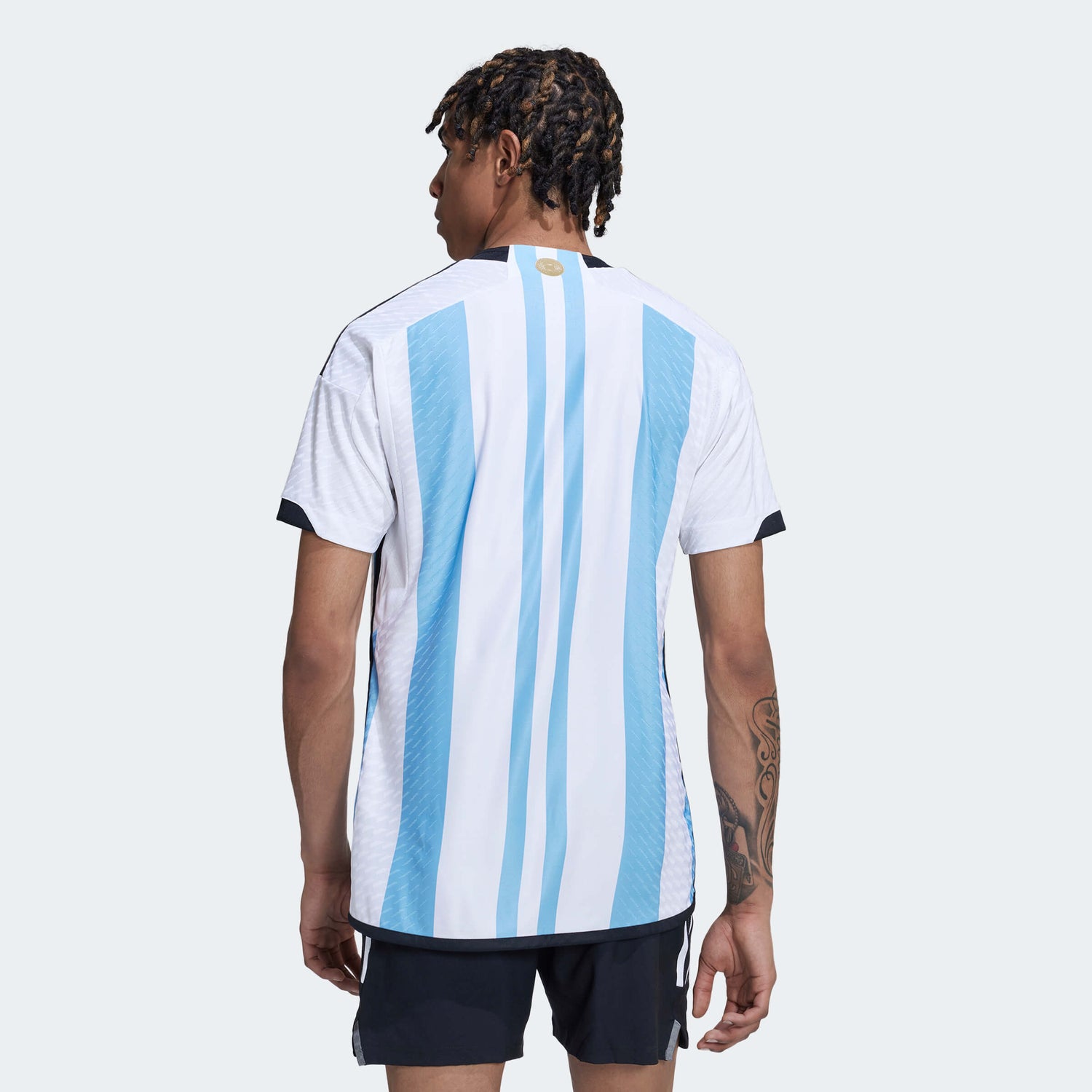 adidas 2022-23 Argentina Authentic Home Jersey - White-Light Blue (Model - Back)