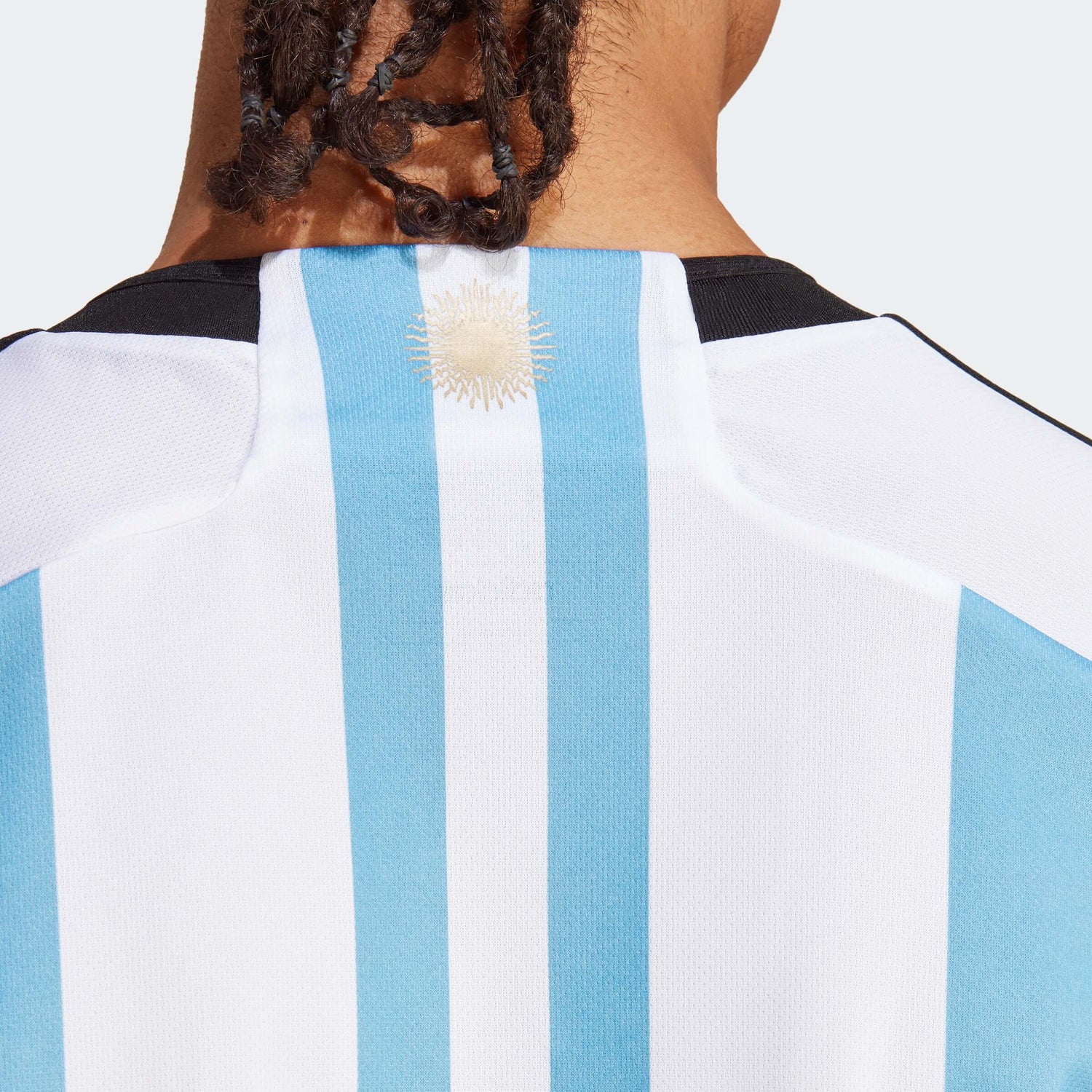 adidas 2022-23 Argentina Home Jersey World Cup 3 Star- White - Light Blue (Detail 2)