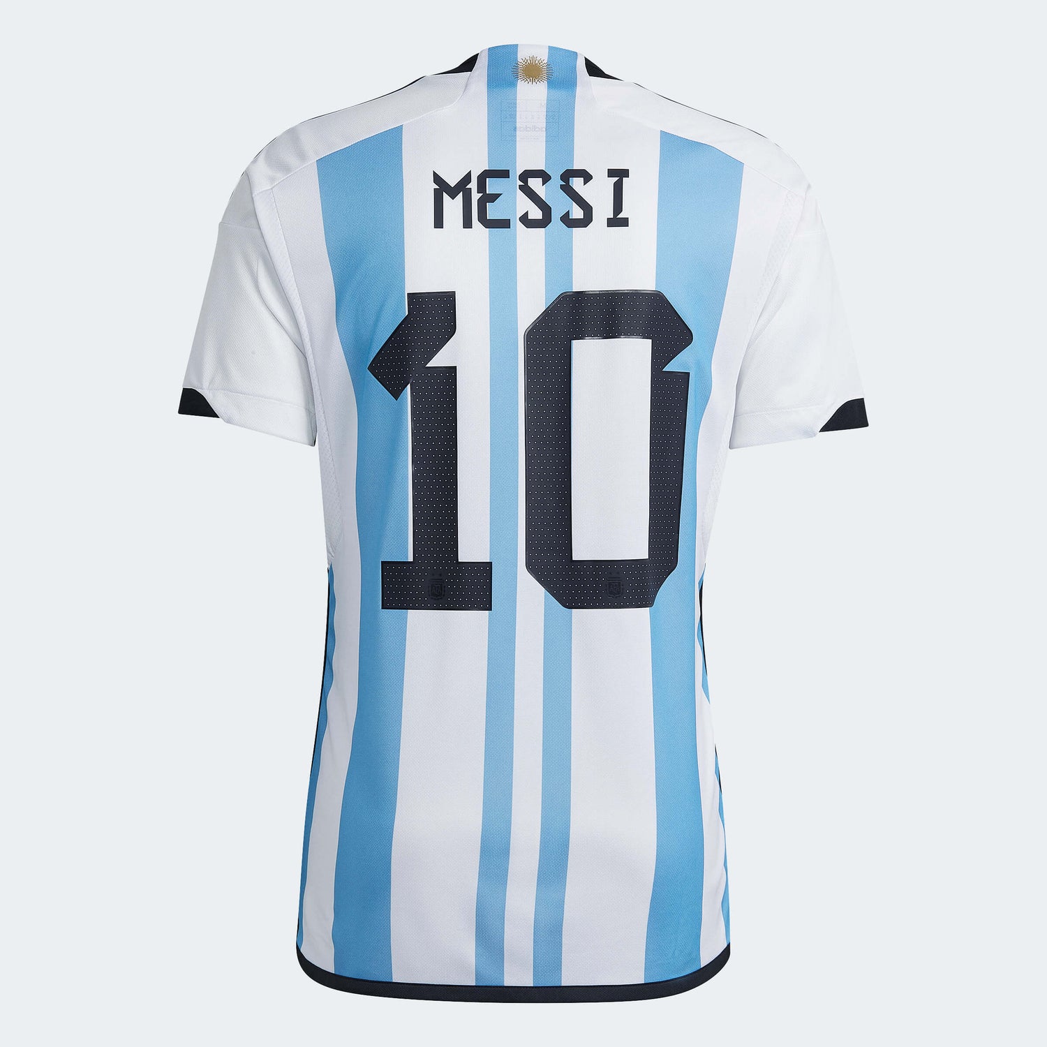 adidas 2022-23 Argentina Home Messi #10 Jersey - White-Light Blue