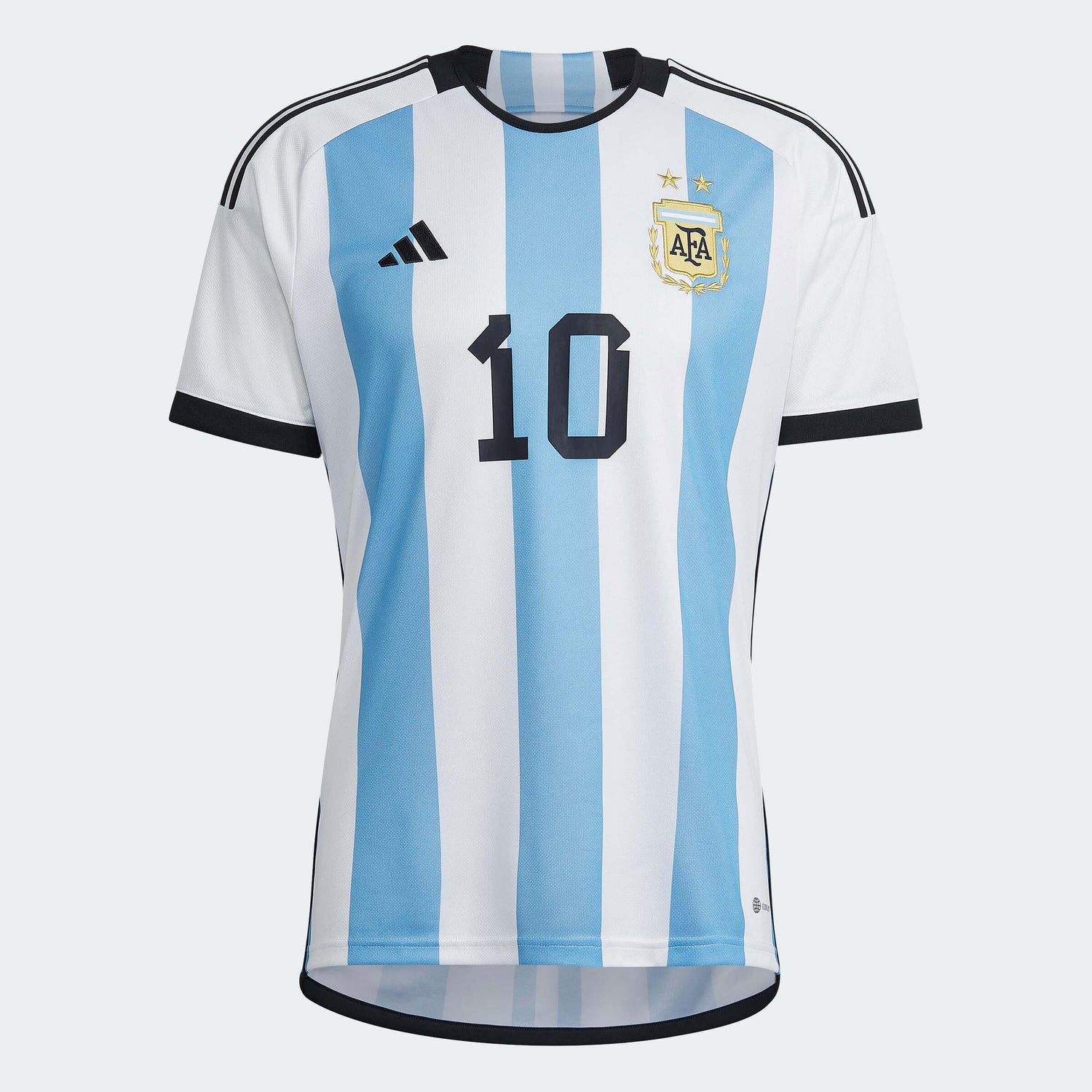 adidas 2022-23 Argentina Home Messi #10 Jersey - White-Light Blue (Front)