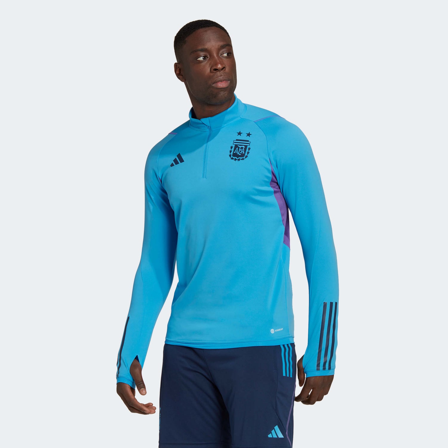 adidas 2022-23 Argentina Training Top - Pulse Blue (Model - Front)