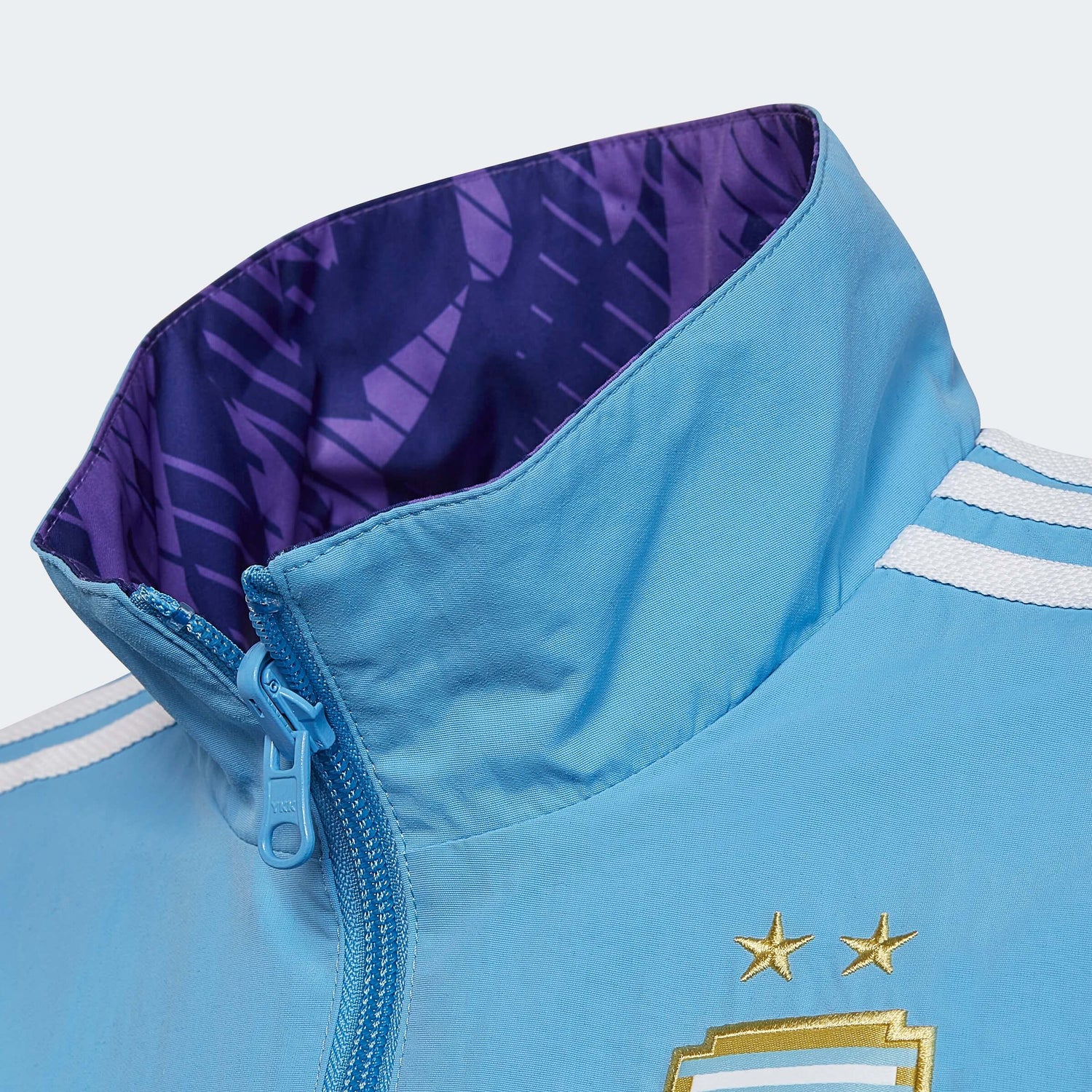 adidas 2022-23 Argentina Youth Anthem Jacket Sky Blue-White (Detail 1)
