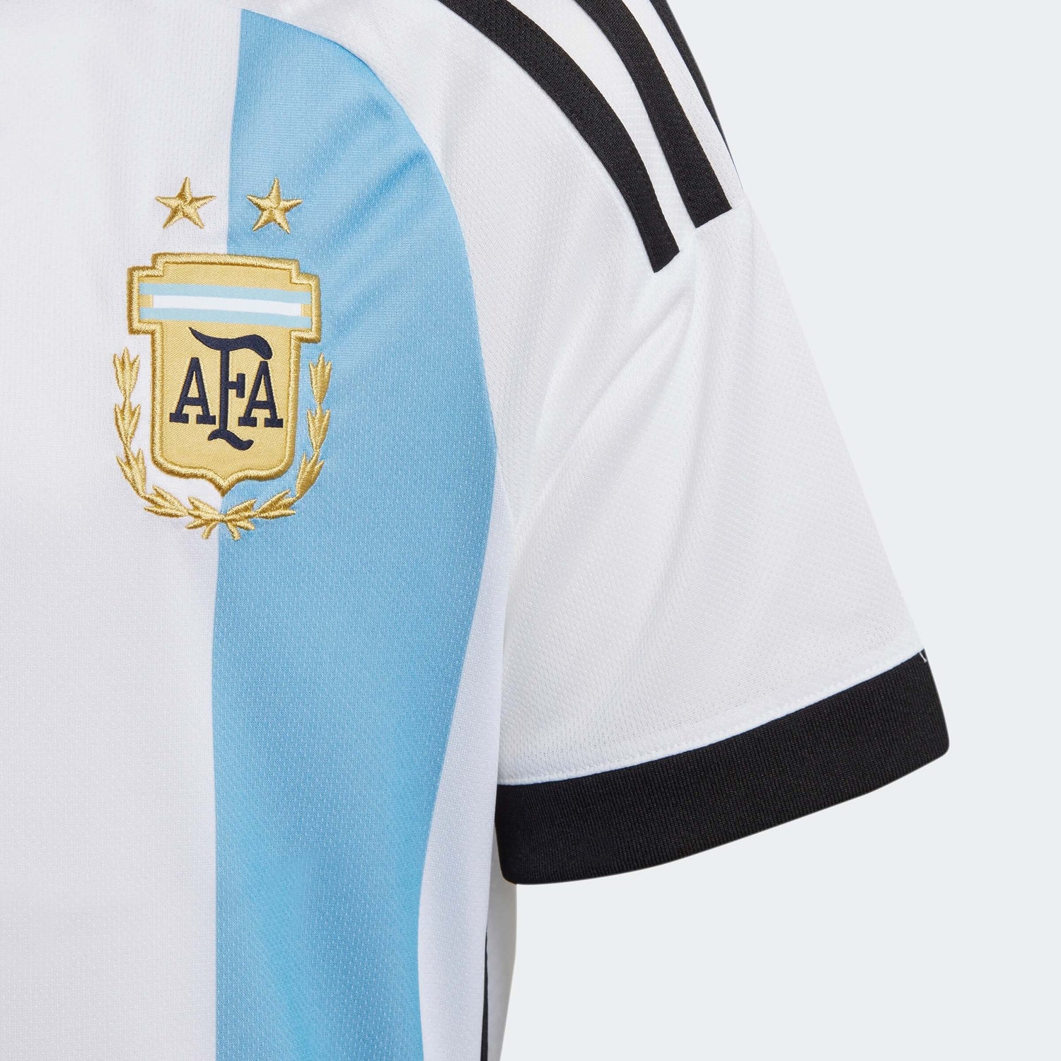 adidas 2022-23 Argentina Youth Home Jersey - White-Light Blue (Detail 2)
