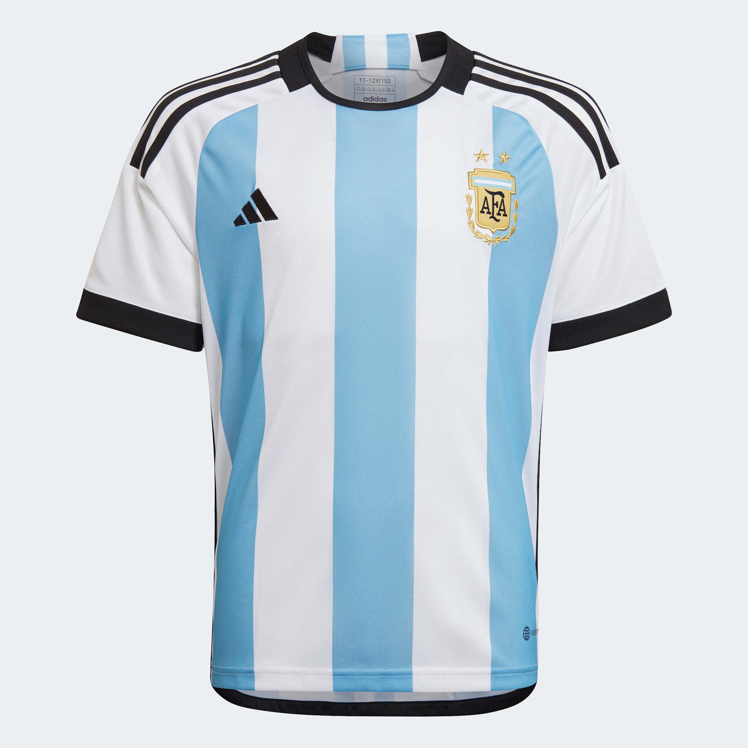adidas 2022-23 Argentina Youth Home Jersey - White-Light Blue (Front)