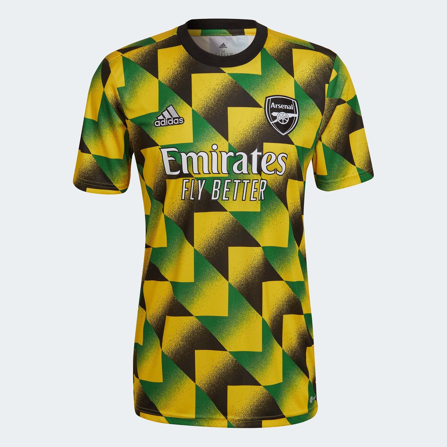 adidas 2022-23 Arsenal Pre-Match Jersey - Yellow-Green (Front)
