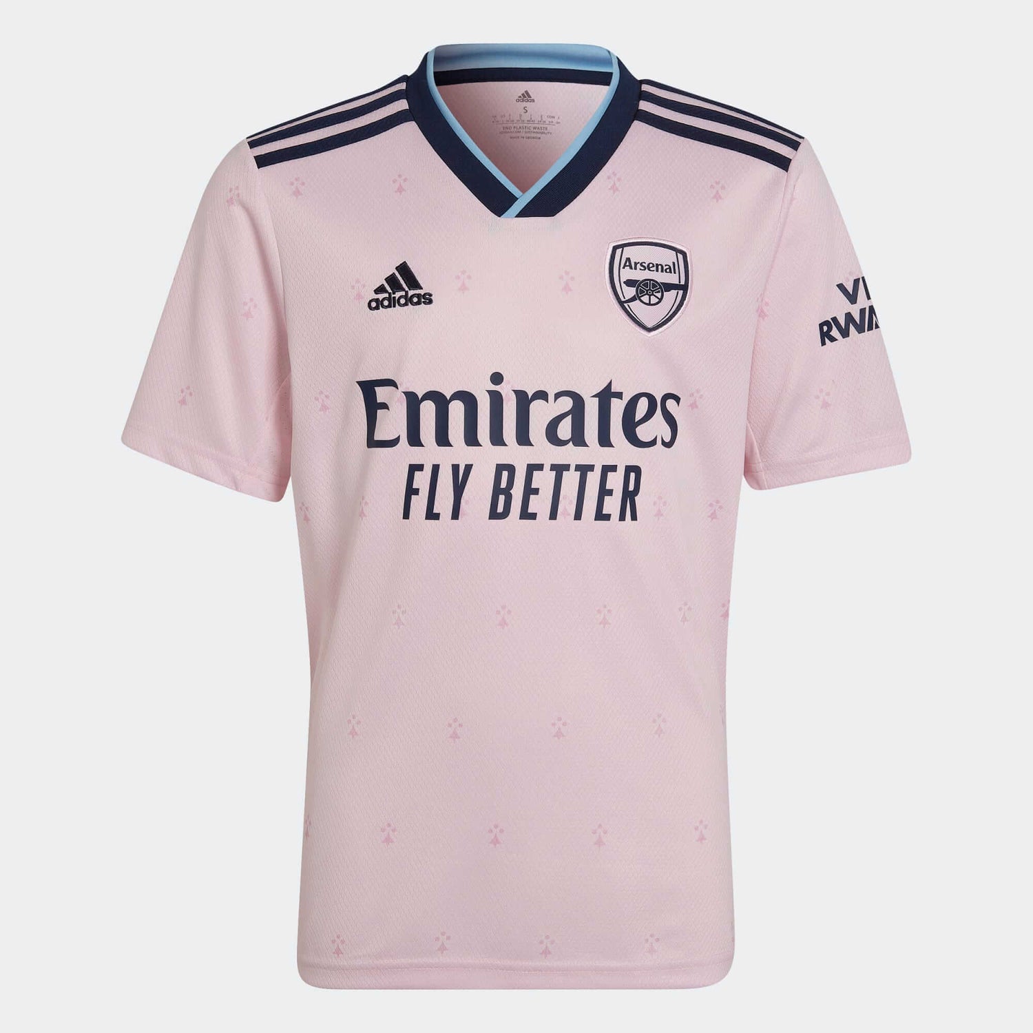adidas 2022-23 Arsenal Youth Third Jersey - Clear Pink (Front)