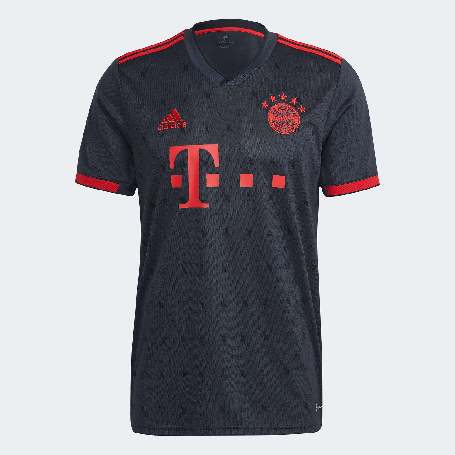 adidas 2022-23 Bayern Munich Third Jersey - Black-Red (Front)