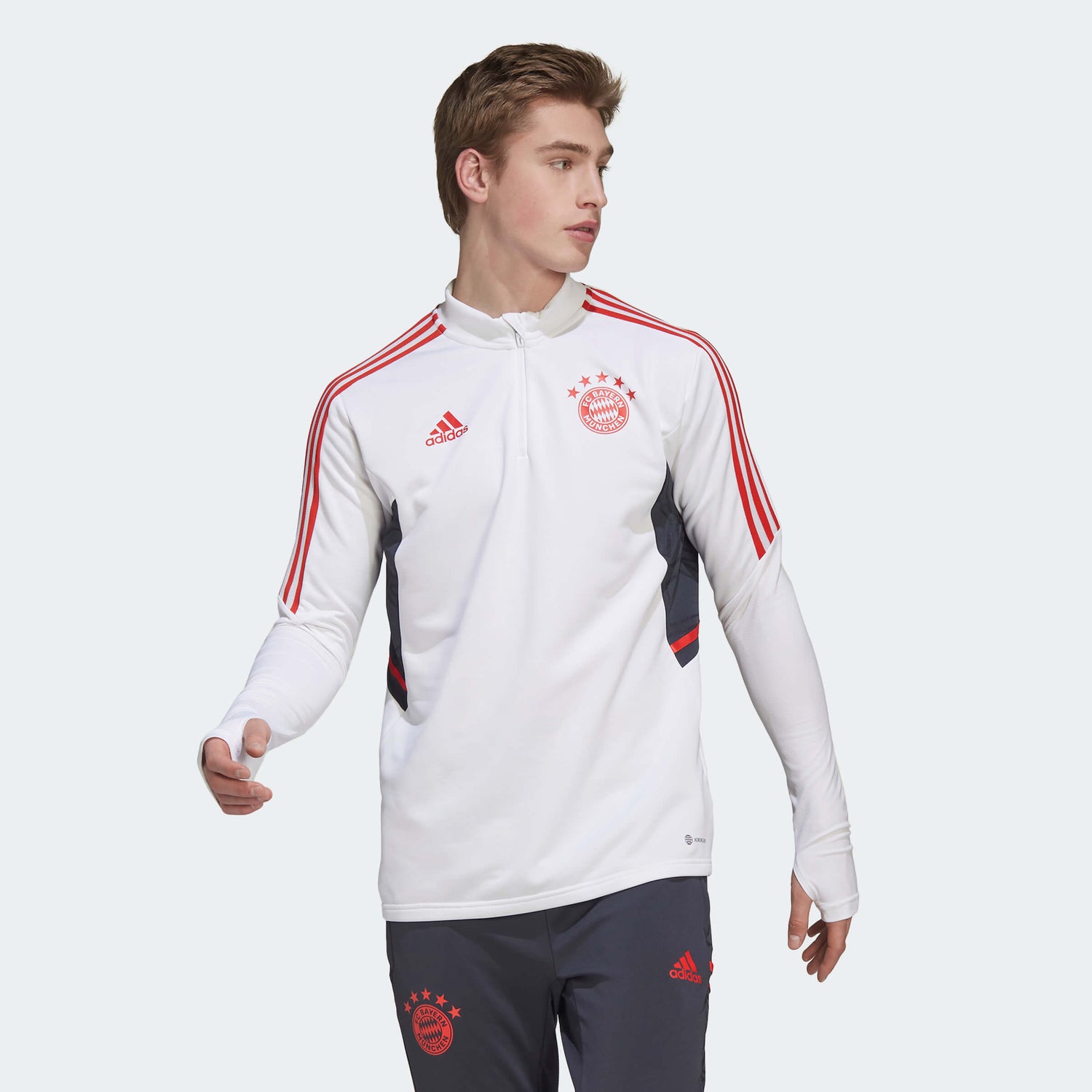 adidas 2022-23 Bayern Munich Training Top - White (Model - Front)