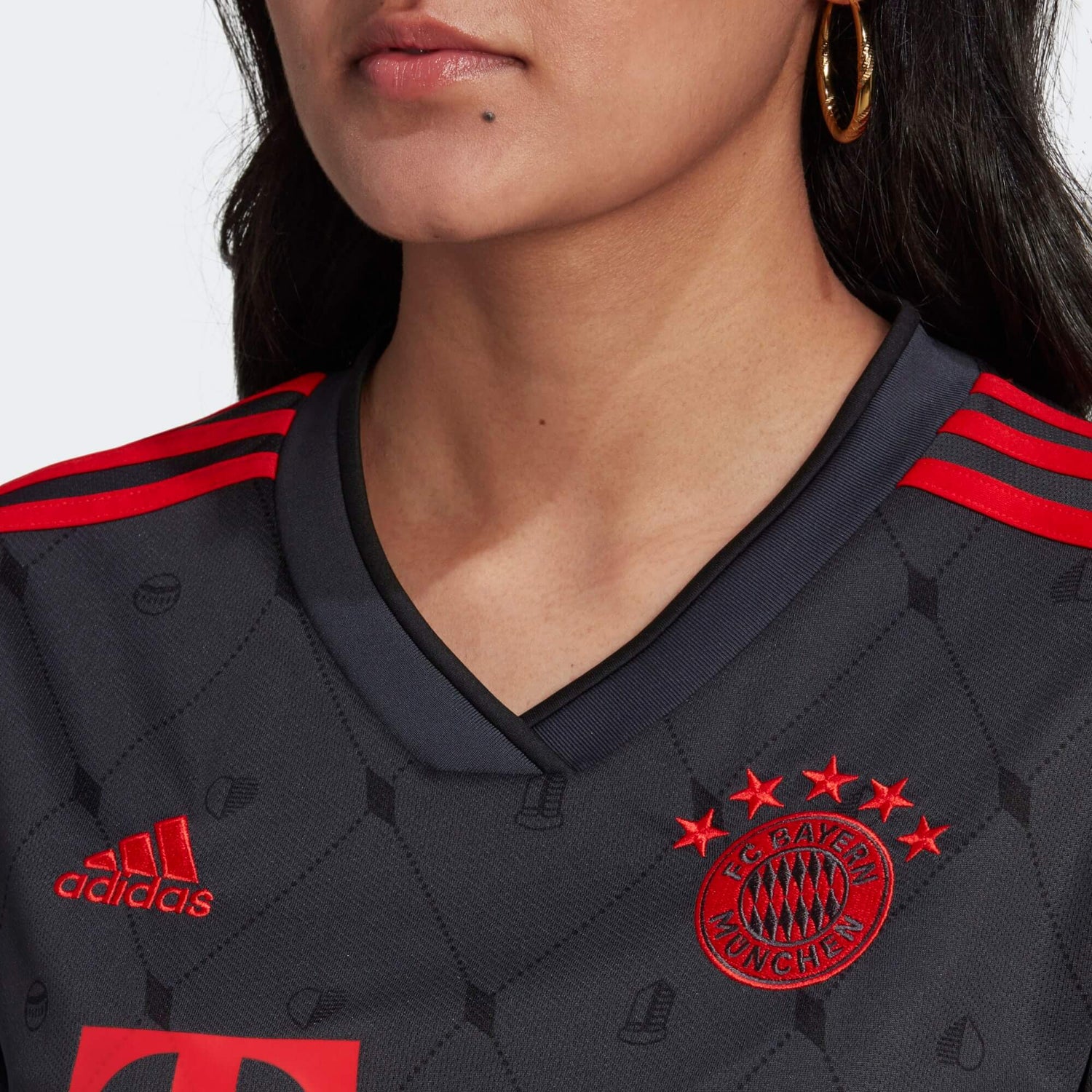 adidas 2022-23 Bayern Munich Women's Third Jersey - Night Grey (Detail 1)