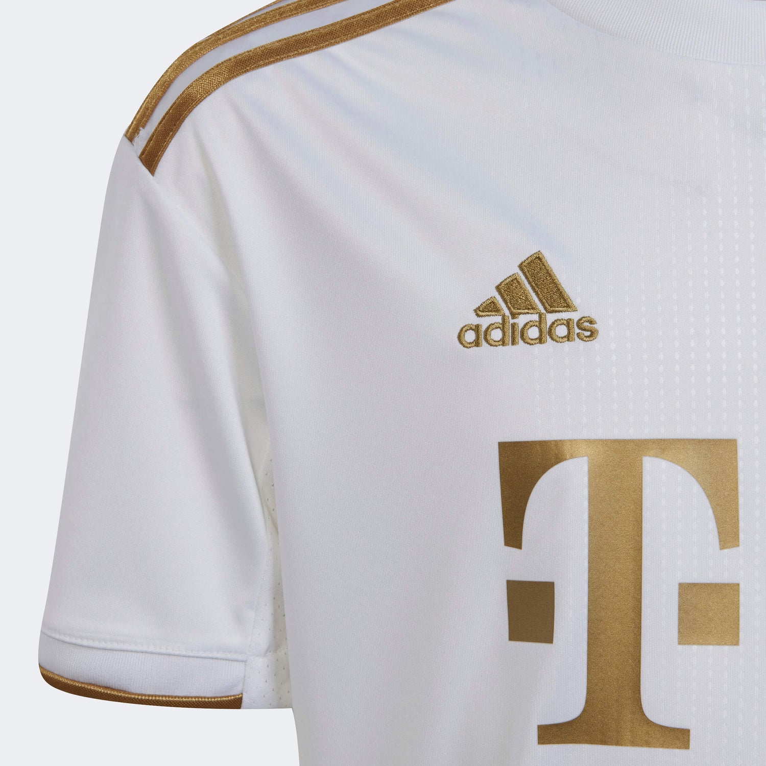 adidas 2022-23 Bayern Munich Youth Away Jersey - White-Gold (Detail 2)