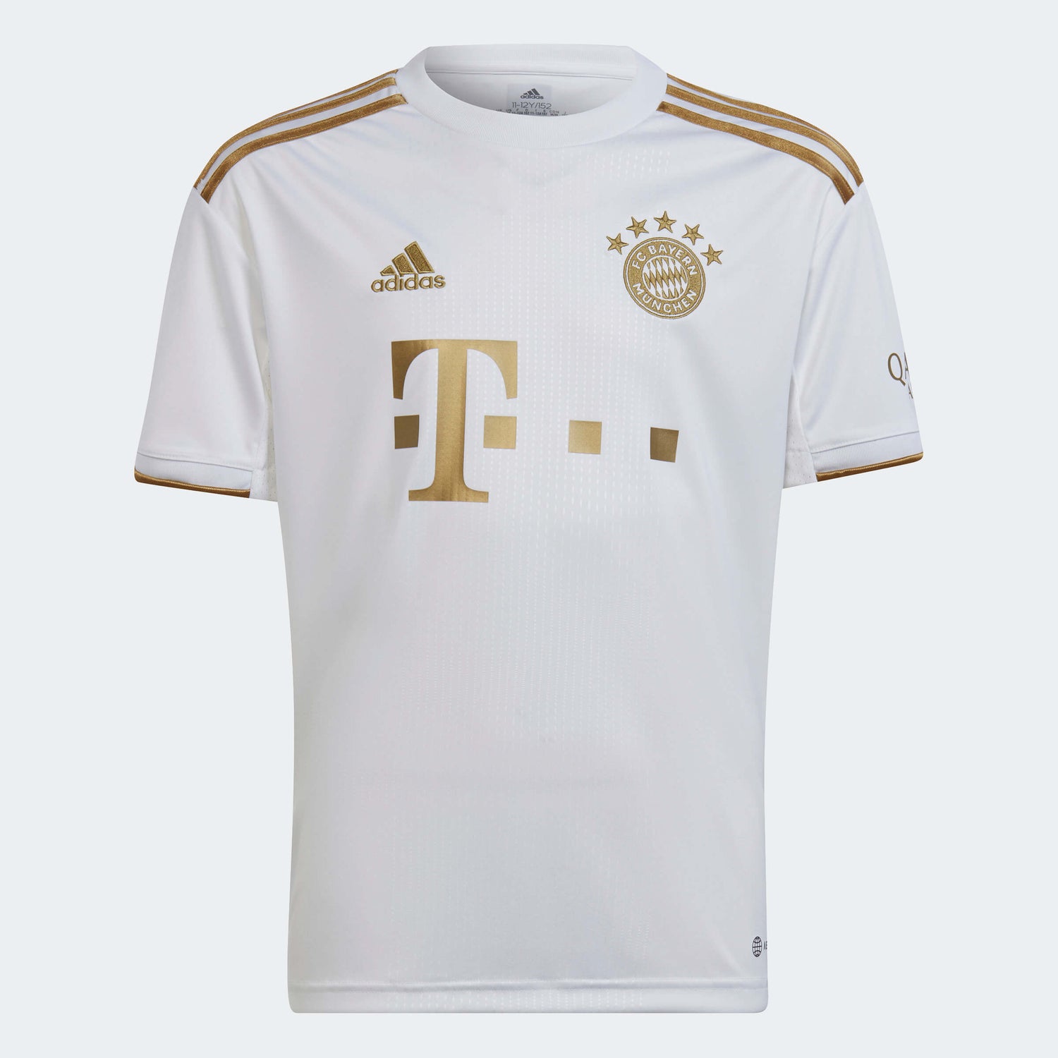 adidas 2022-23 Bayern Munich Youth Away Jersey - White-Gold (Front)