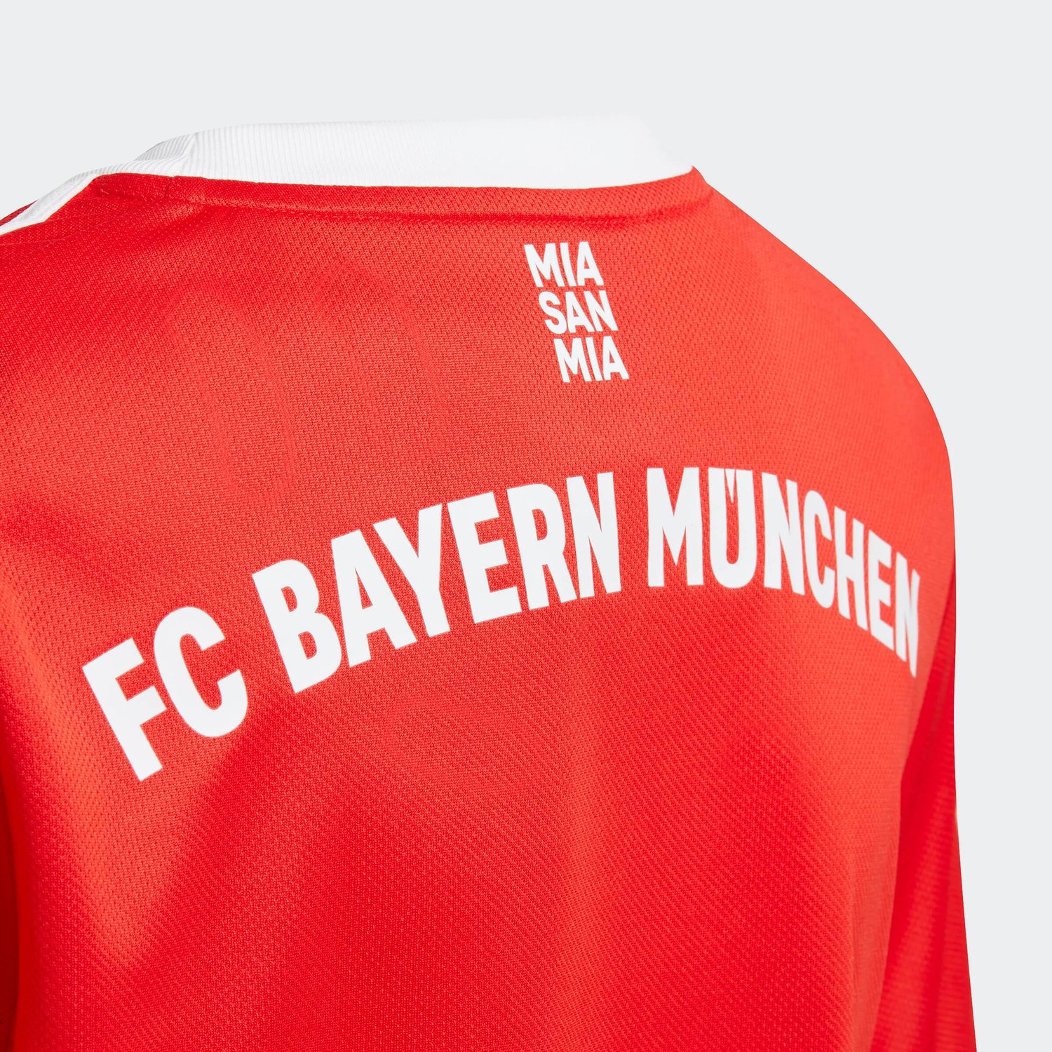 adidas 2022-23 Bayern Munich Youth Home Jersey - Red-White (Detail 1)