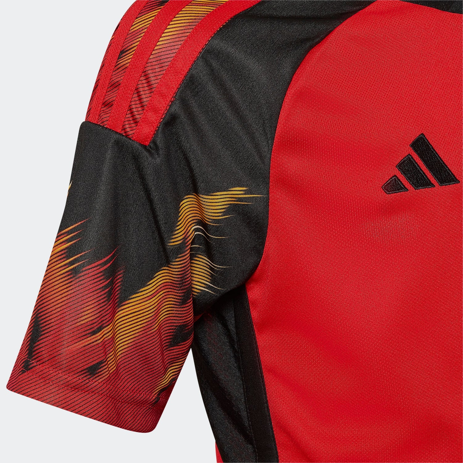  adidas 2022-23 Belgium Youth Home Jersey - Red-Black (Detail 3)