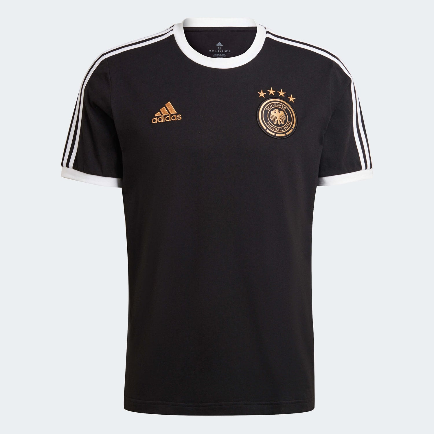 adidas 2022-23 Germany 3-Stripes Tee - Black-White (Front)