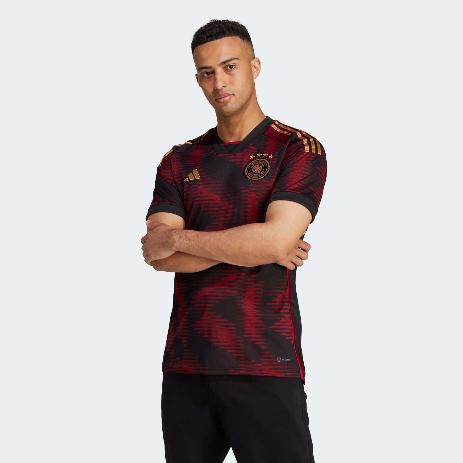 adidas 2022-23 Germany Away Jersey Black (Model - Front)