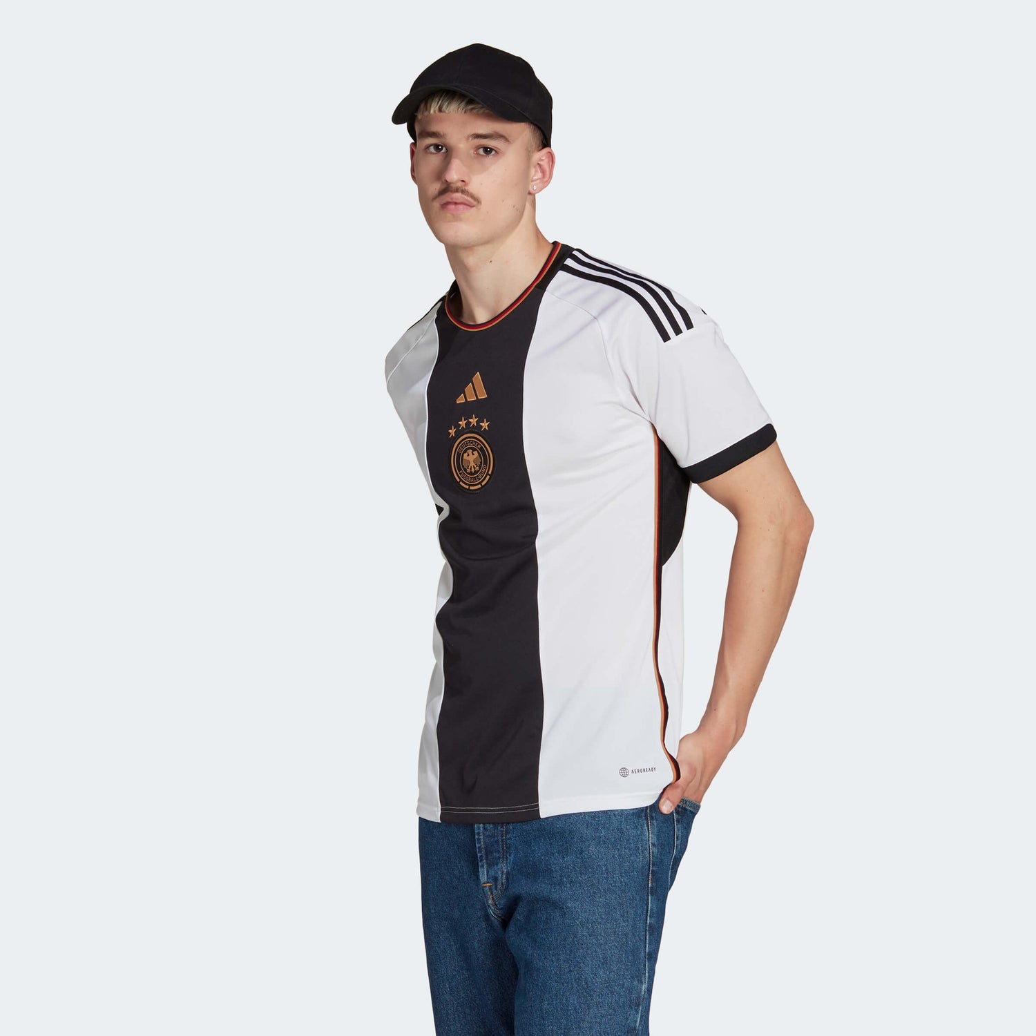 adidas 2022-23 Germany Home Jersey White-Black (Model - Front)