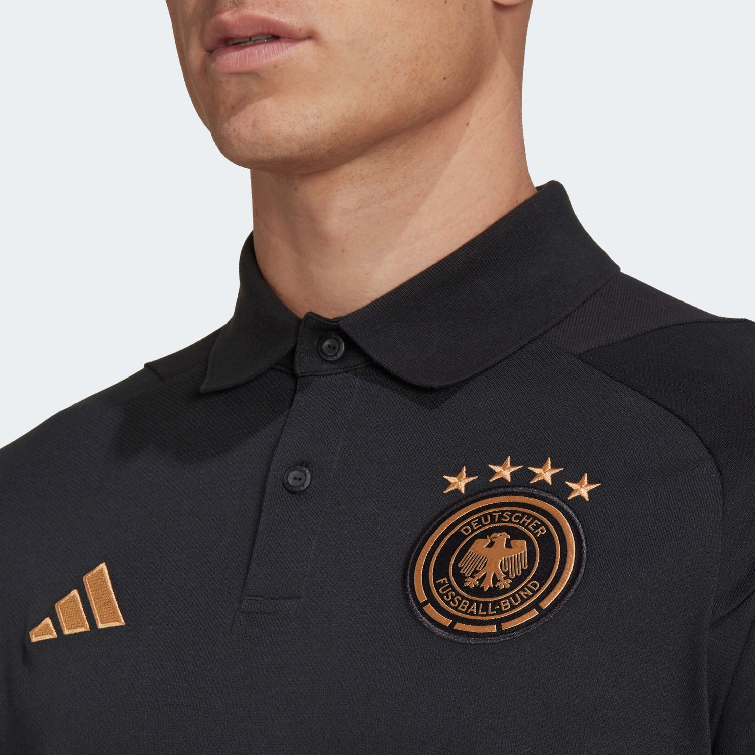 adidas 2022-23 Germany Tiro Polo Shirt - Black (Detail 1)