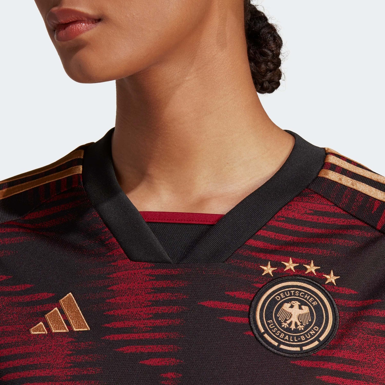  adidas 2022-23 Germany Women's Away Jersey Black (Detail 1)