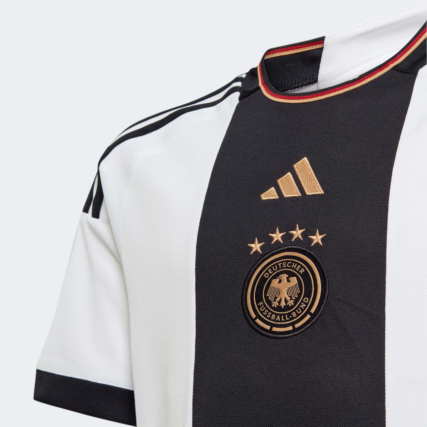 adidas 2022-23 Germany Youth Home Jersey White-Black (Detail 1)