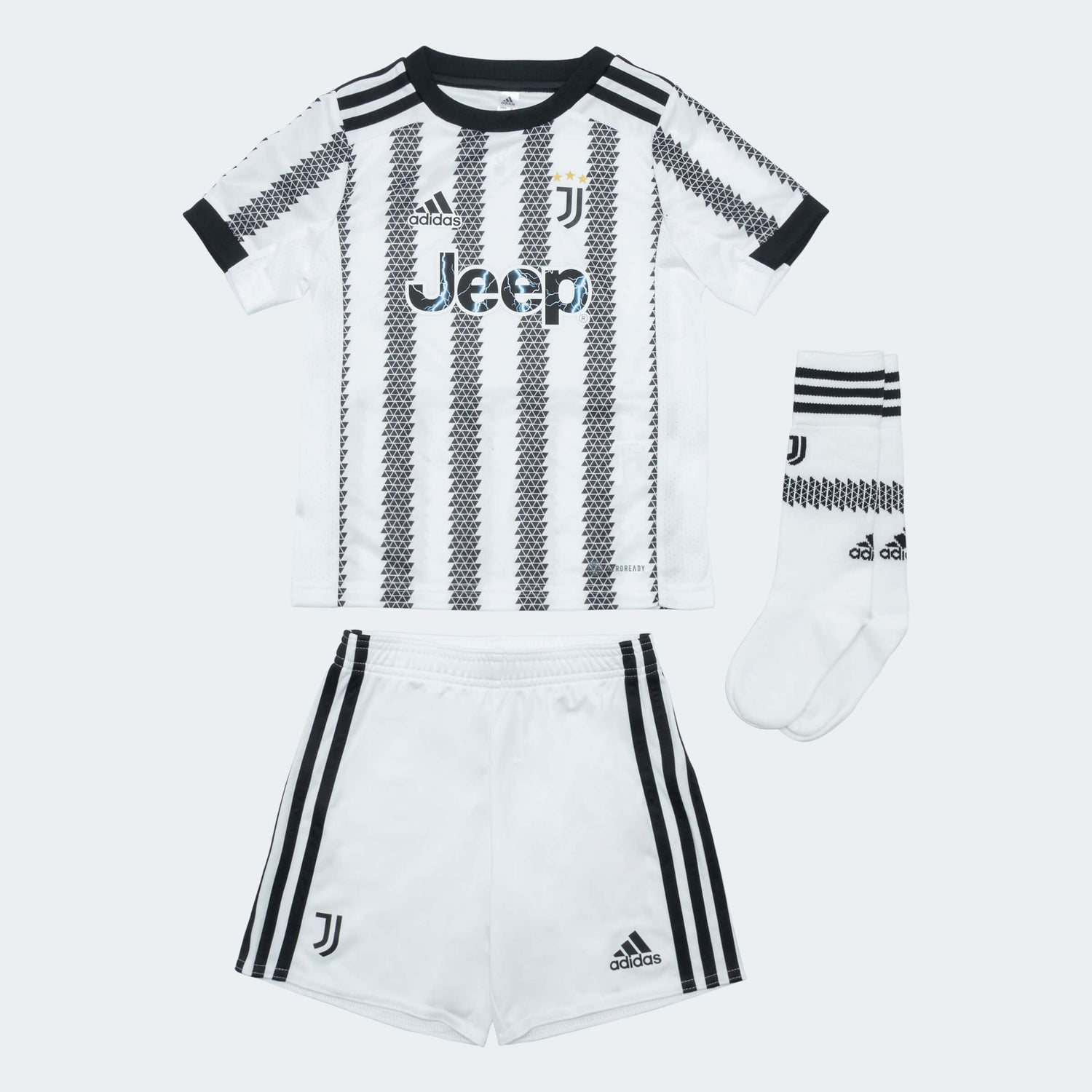 adidas 2022-23 Juventus Home Mini Kit - White-Black (Set)