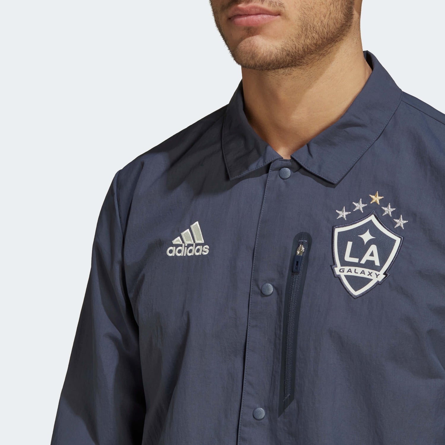 adidas 2022-23 LA Galaxy Anthem Jacket - Shadow Navy (Detail 1)