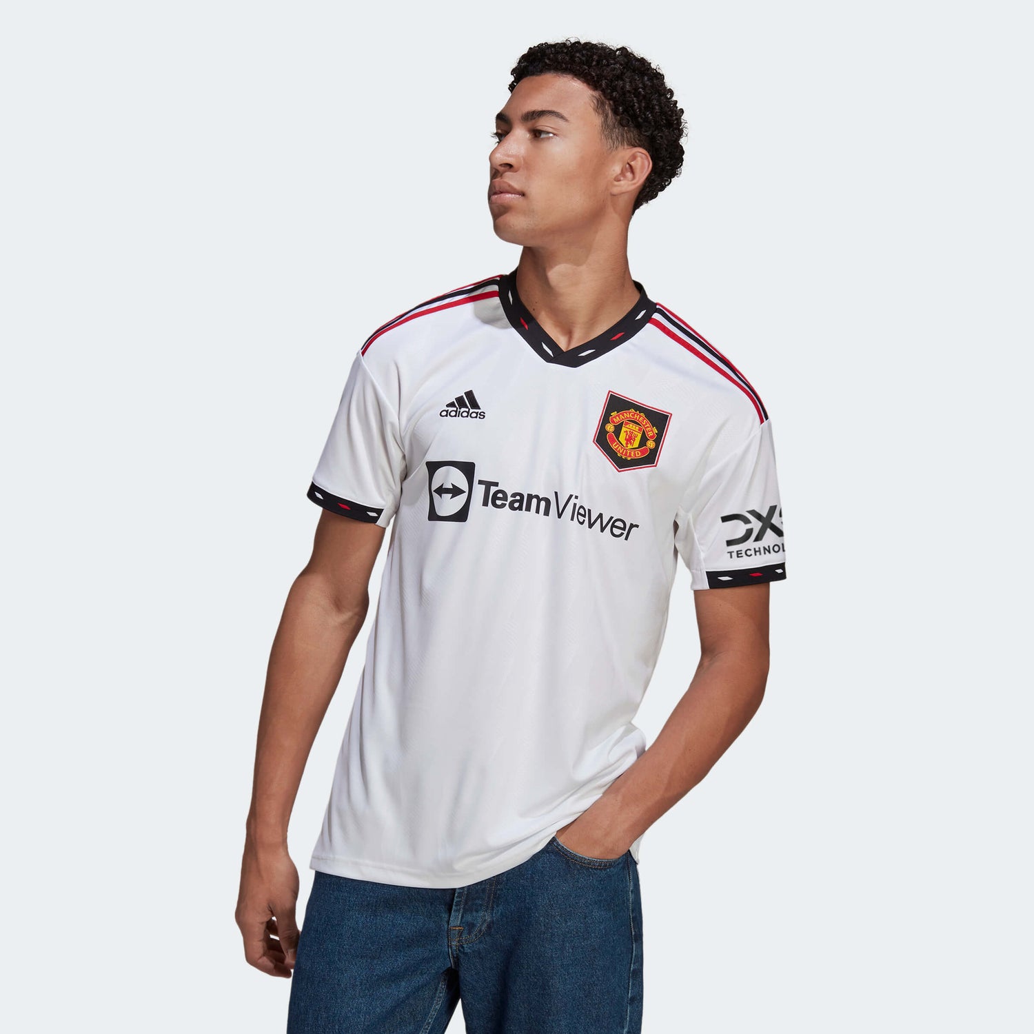 adidas 2022-23 Manchester United Away Jersey - White (Model - Front)